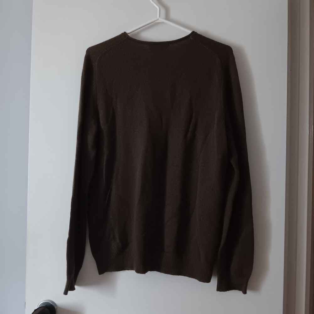 VINCE Brown Camel Hair + Wool Crew Oversized Sweater M - Picture 4 of 5